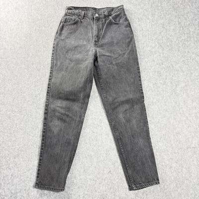 Vintage Levis 521 Jeans Womens 12 Faded Black USA 90s Tapered Fit Tapered Leg