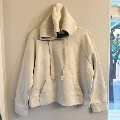 Weekend Max Mara womens Large beige pullover hoodie scuba viscose stretch