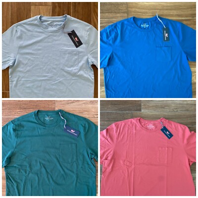 NEW WITH TAGS Mens Vineyard Vines Solid  Pocket T-Shirt Size XS S L XL XXL Shirt
