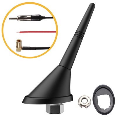 DAB Antenne für Auto Kfz Radio Antenne DAB+ FM mit 10cm Verstärker SMB Adapter