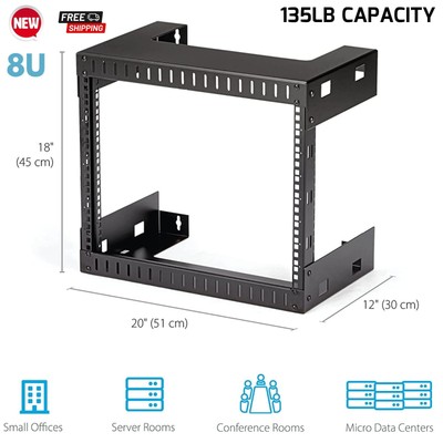 8U Open Frame Server Room Wall Mount Network Rack for Wifi Data AV Patch Panel