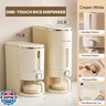 UFORU Rice Dispenser, Rice Storage Container with Measuring Cup for Kitchen Pantry Household, Cereal Dry Food Storage Containers Airtight, Sealed Moisture Proof， 22 Lbs