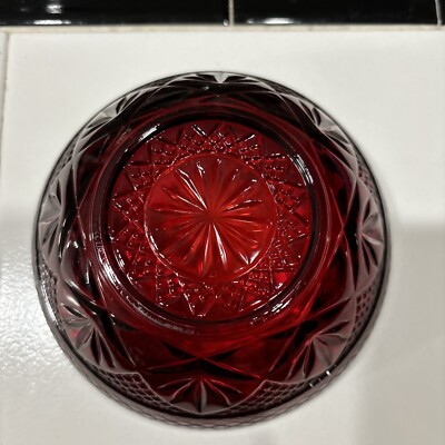 Ruby Red Luminarc Arcoroc Vintage Cristal D'Arques 5 1/2'' Bowl France Durand EUC
