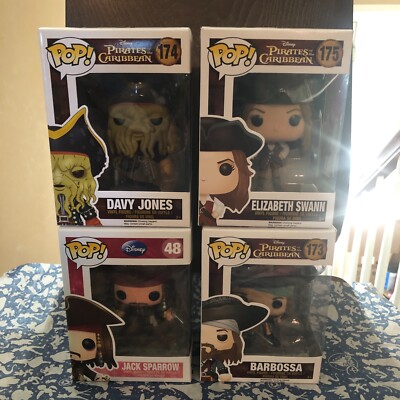 Funko POP Pirates of the Caribbean JACK SPARROW Barbossa DAVY JONES BOX HAS FLAW