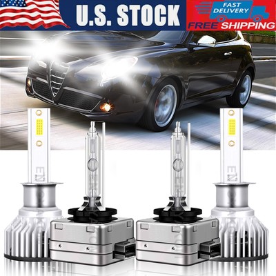 For Alfa Romeo Mito 2017 4X Combo LED Headlight High Low Beam Bulbs White 6000K