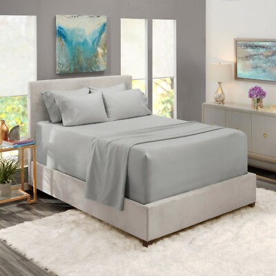6 Piece Bed Sheets Set- Hotel Luxury Extra Deep Sheets, 39 Colors, 16''- 24'' Deep