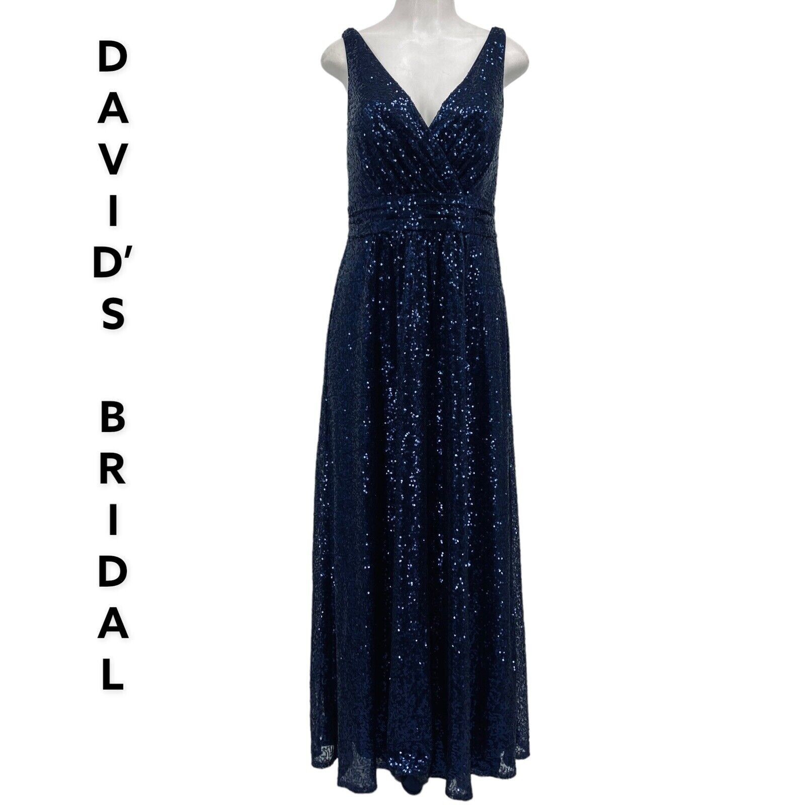 david's bridal navy blue sequin dress Pattern Sequin Cap Sleeve Sheath Dress
