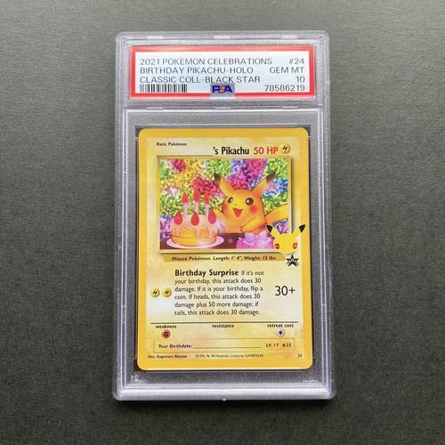 PSA 10】Birthday Pikachu Promo Holo Pokemon Celebrations