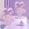 LBU Bling Stanley Cup Accessories for 40/30/20 oz Tumbler with Handle Including Glitter Bow Straw Topper, Heart Straw Cover, Pearl Water Bottle Handle Strap, Boot, Pom-Pom, Keychain Charms(Purple)
