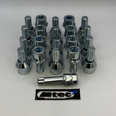 20x  M14x1.5 Tuner Wobble Variable Wheel Bolt, Audi VW Internal Drive 28mm OD