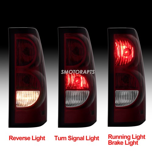 For 2003-2006 Chevy Silverado Black Housing Headlights & Smoke Tail Lights