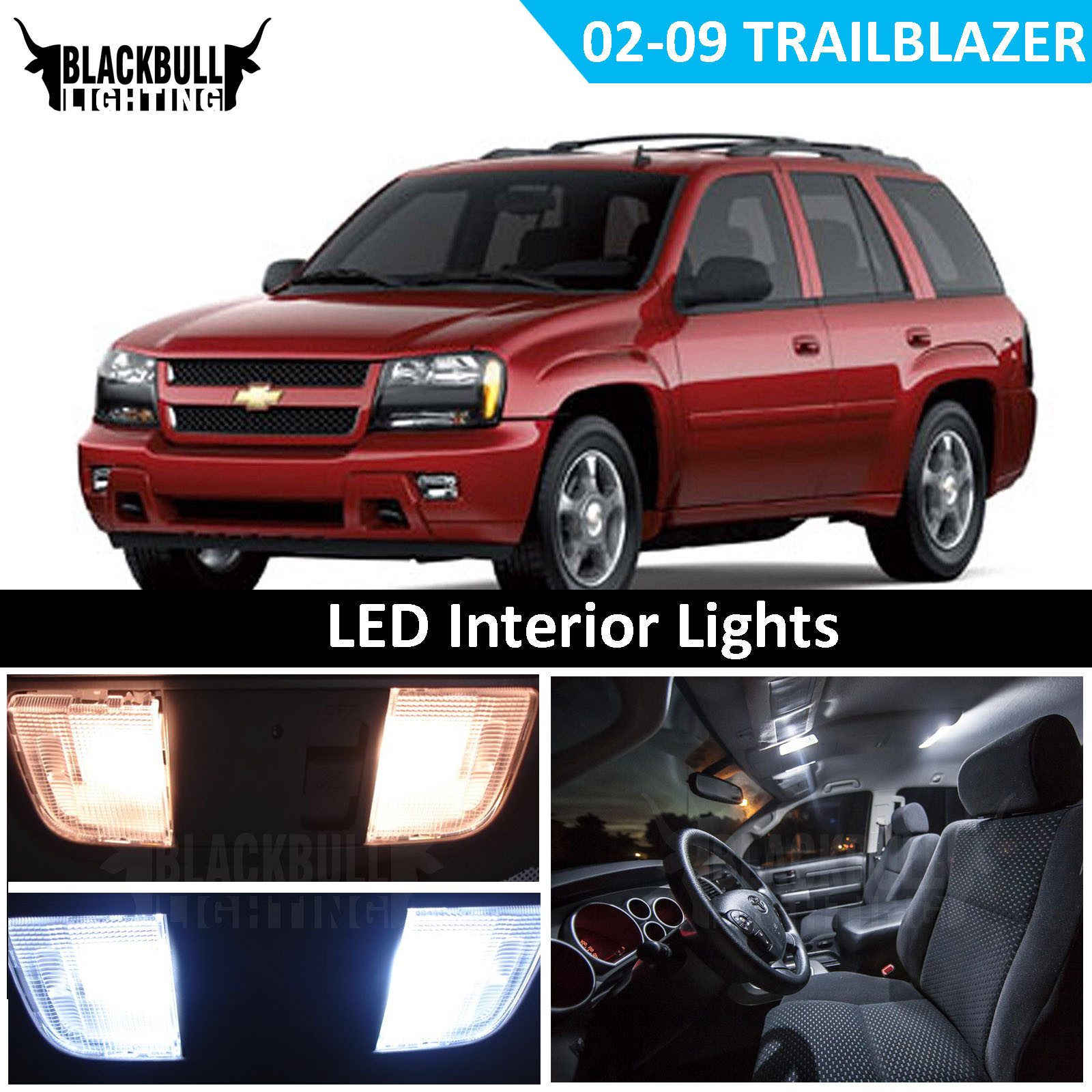 Details About White Led Interior Reverse Light Package Kit 02 09 Chevy Trailblazer 18 Bulbs