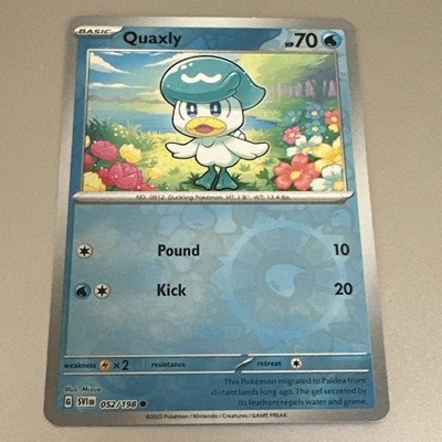 Quaxly Scarlet & Violet Base Set 052/198 Rev Holo NM Pokémon - Buy 3 Get 2 Free