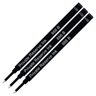 3 Pack - Private Reserve Ink Schmidt 888 Rollerball Refill Black Broad Tip