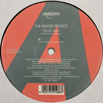 The Moore Project   Upside Down 12'' Vinyl Record 2001