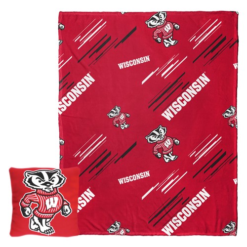 Набор подушек и шелковых одеял Northwest NCAA Wisconsin Badgers