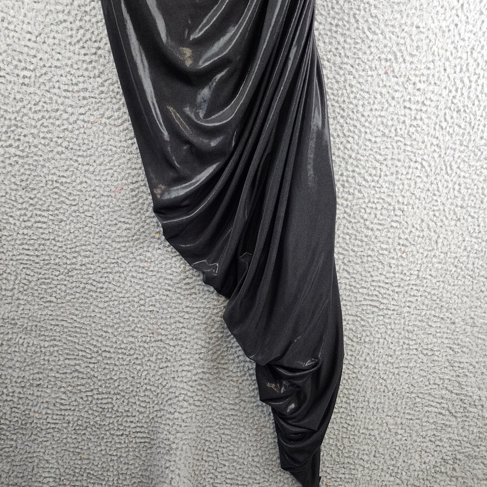 Norma Kamali Diana Shirred Midi Dress Women's L Black Solid Strapless Pull On - Picture 12 of 15