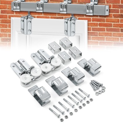 Box Rail Hanger Kit Heavy Duty Exterior Barn Door Hardware Sliding Hanger Bar...
