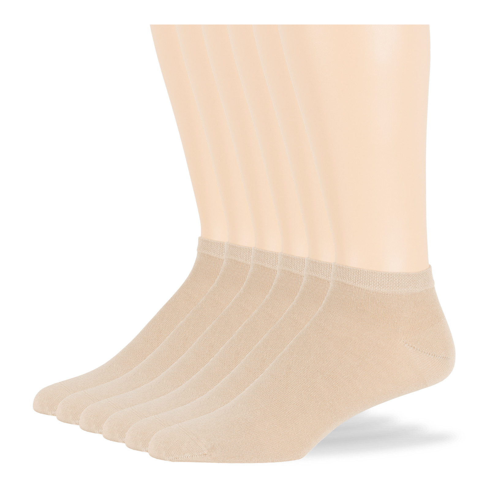 Men's Bamboo 6 Pack Solid Thin Ankle Low Cut Socks L-M Black Khaki Grey White