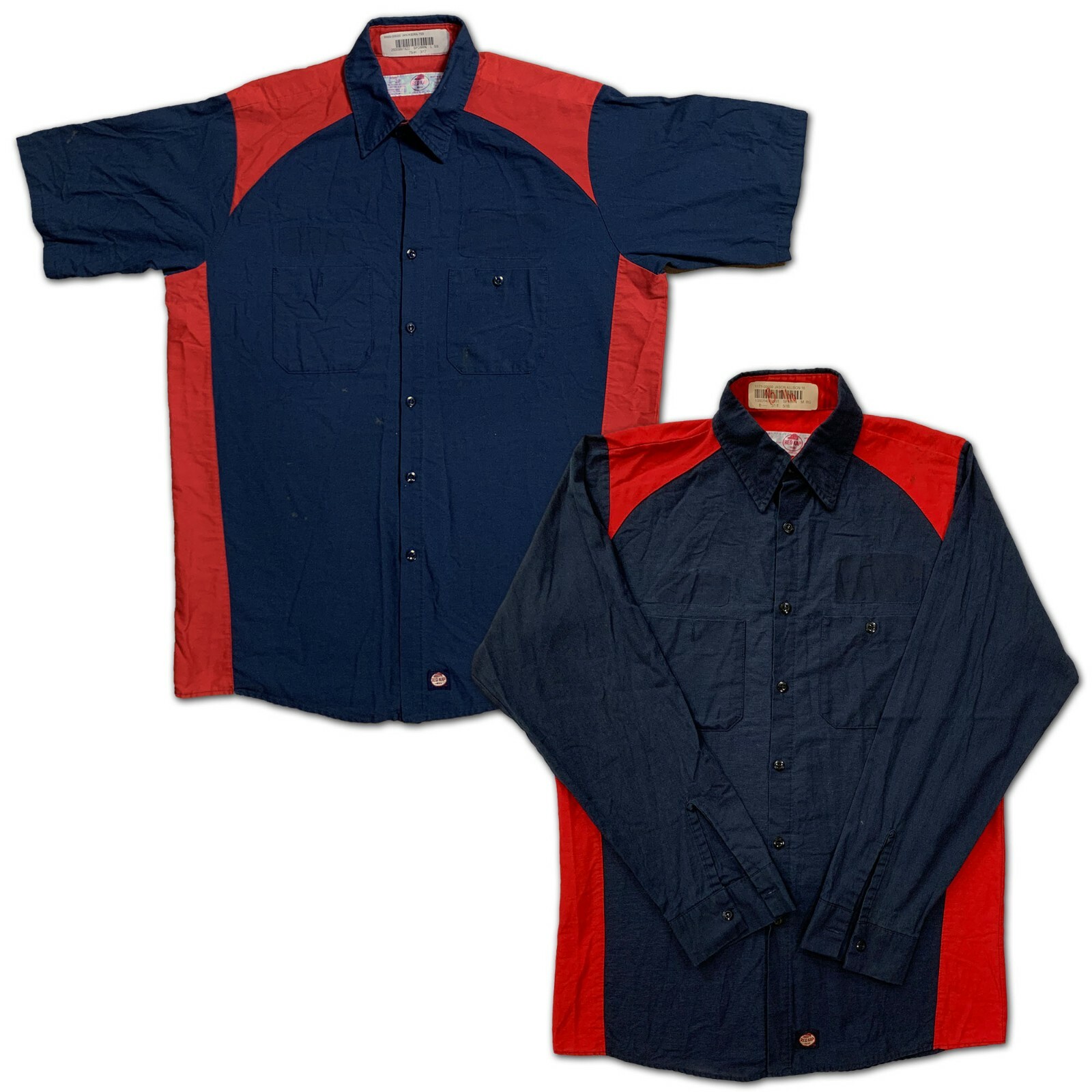 Red Kap Auto Mechanic Technician Two Tone Shirts MotorSport Work Uniform #B