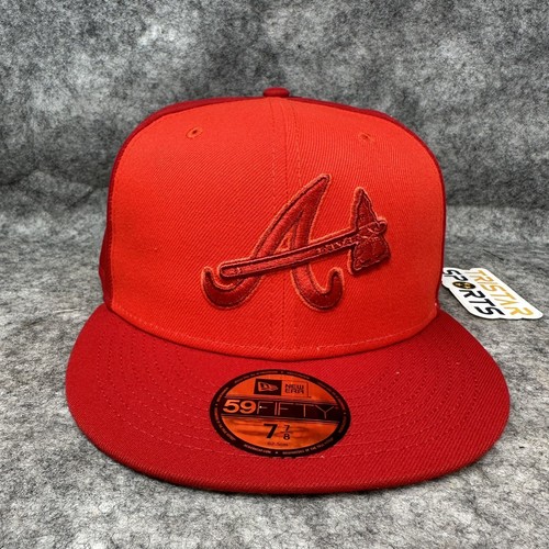 Atlanta Braves Hat Cap Fitted Mens 7 7/8 New Era 5950 Tri