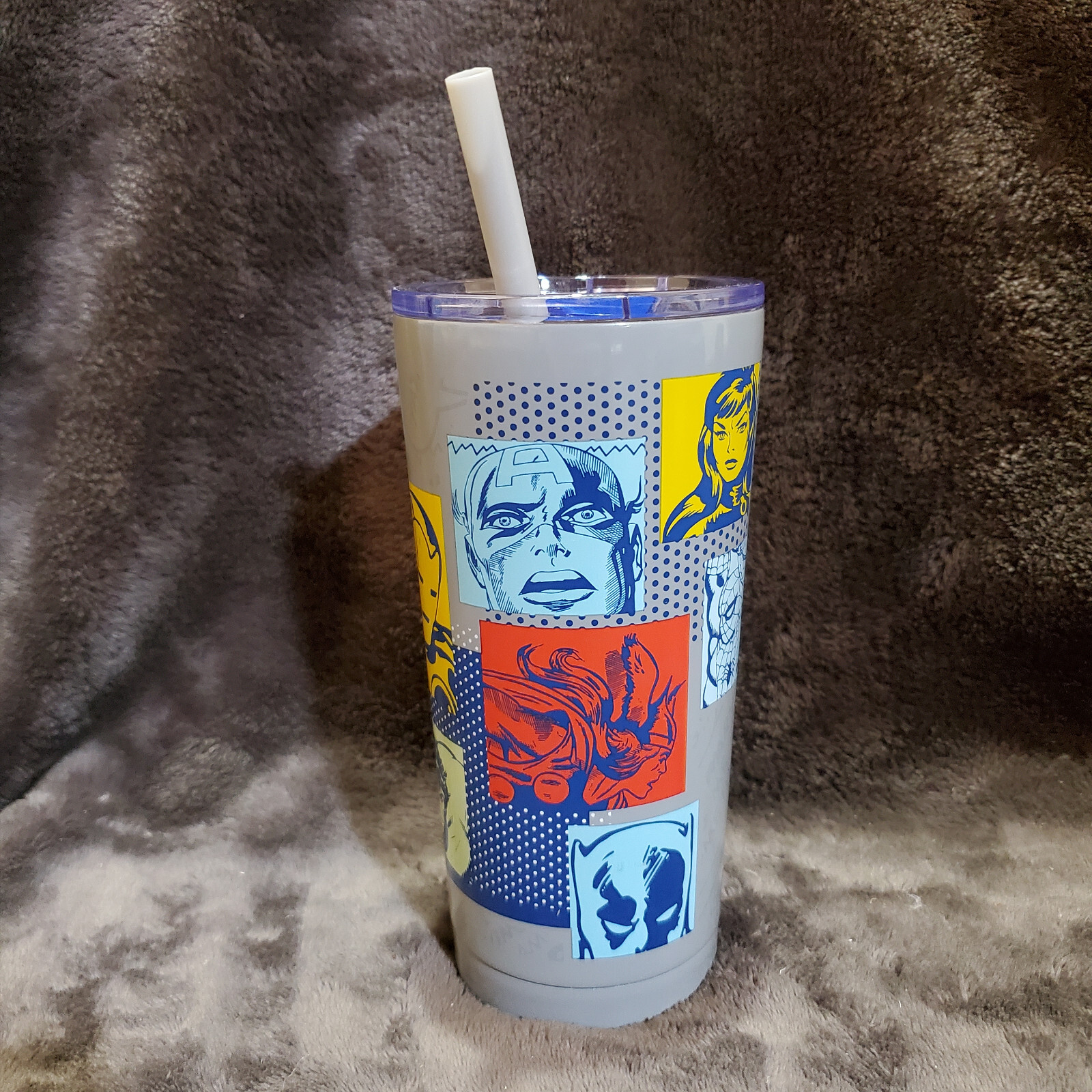Zak! Marvel Metal Insulated Tumbler With Straw New 19.5 oz