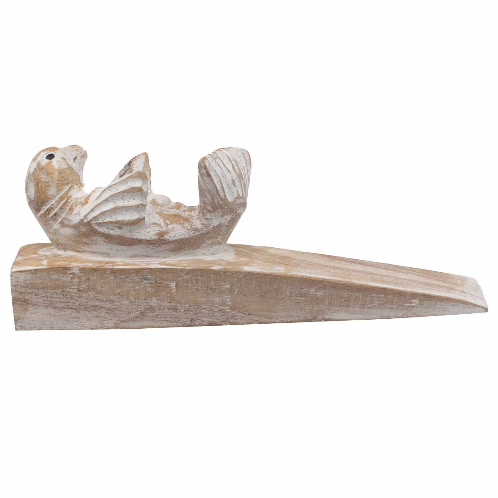 Hand Carved Wooden Animal Doorstop Door Stop Stopper Wedge Jam Stay Wood - Picture 17 of 24