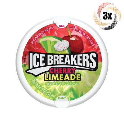 3x Tins Ice Breakers Cherry Limeade | 50 Mints Per Tin | 1.5oz | Sugar Free