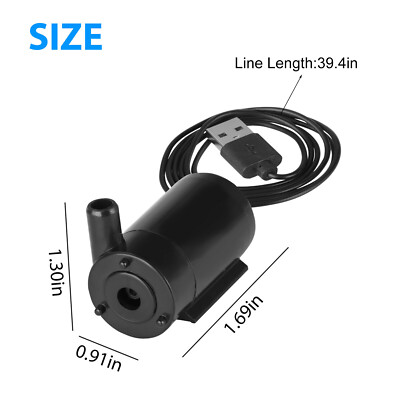 Water Pump Mini Mute Submersible USB 5V 1M Cable Garden Fountain Tool Fish Tank