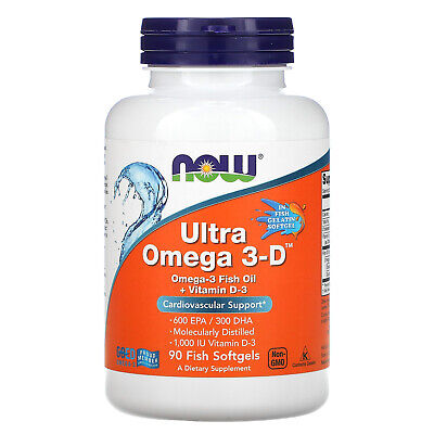 Ultra Omega 3-D, 600 EPA / 300 DHA, 90 мягких желатиновых капсул с рыбой