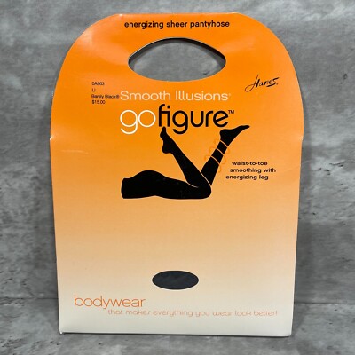 Hanes Smooth Illusions Go Figure Energizing Sheer Pantyhose Size IJ Barely Black