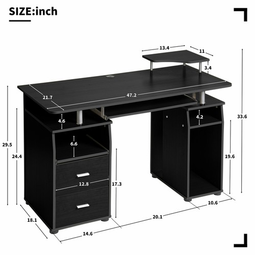 Essential Home Office Computer Desk Pull Out Keyboard Tray