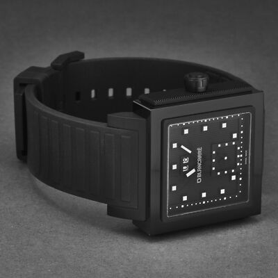 Pre-owned Blancarre Mens Square Second Time Zone Matt Black Dial Watch Bc01.51.t2.c2.01.01