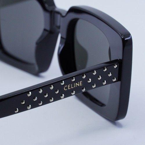 Pre-owned Celine Cl4213is 01a Shiny Black/smoke 51-21-140 Sunglasses Authentic In Gray