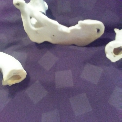 Antique porcelain dog figurines Japan