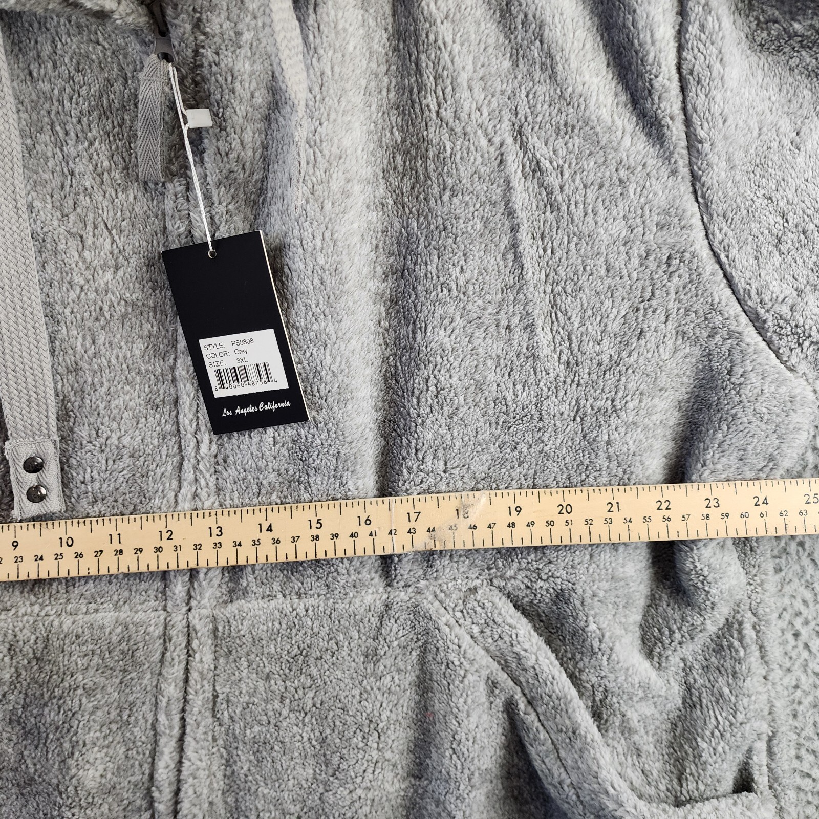 White Mark Plus Size Hooded Sherpa Jacket Women's 3XL Gray Zipper Closure L/S~ - Picture 8 of 15