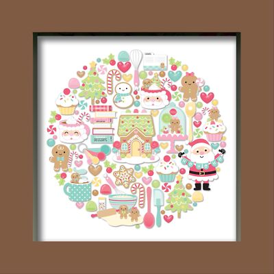 Doodlebug Design Shadow Box Insert Kit-Gingerbread Kisses