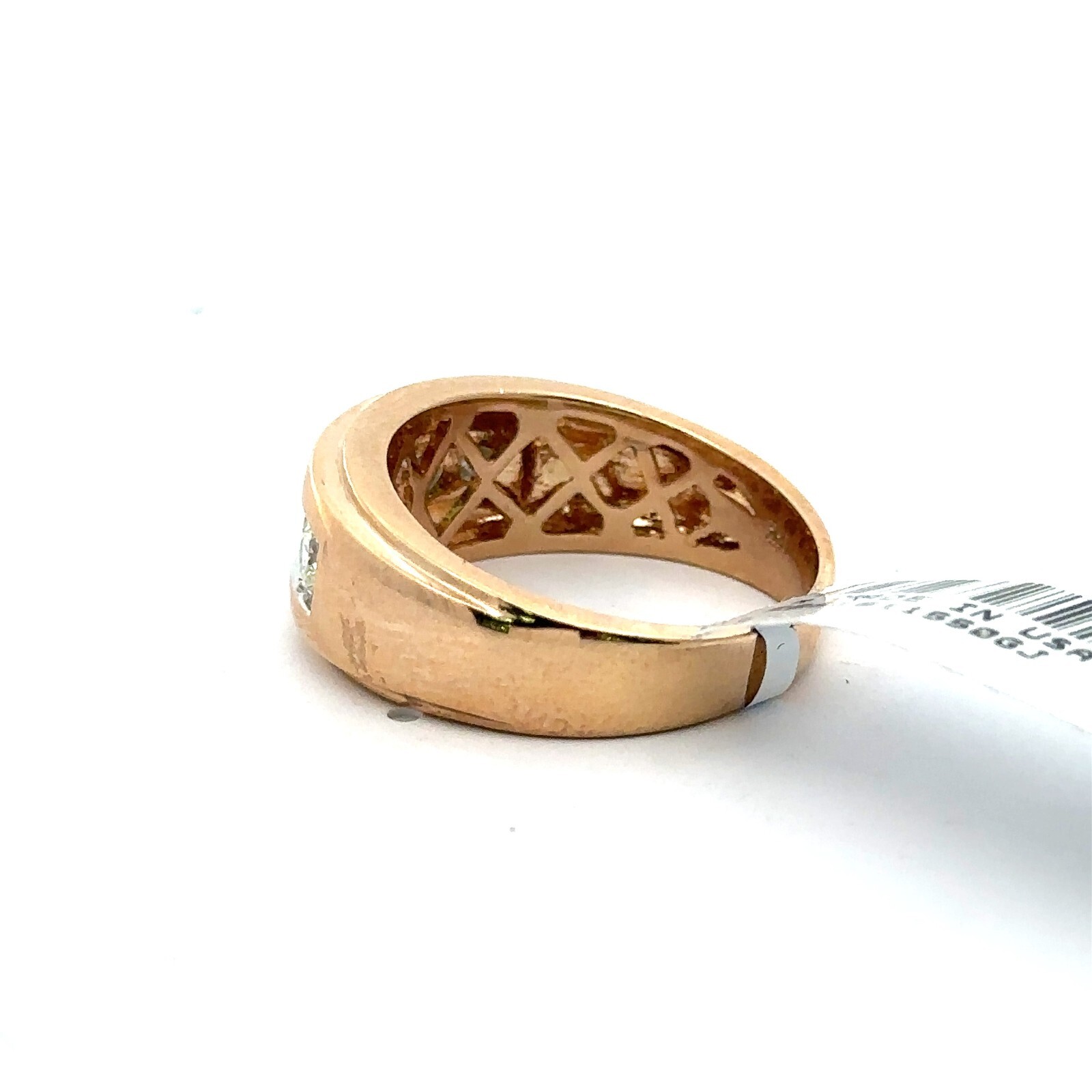 Pre-owned Handmade 14k Yellow Gold 1.00 Ct Diamond Men's Wedding Band, 10.1g, Size 10.5, S107954 In White