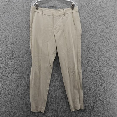 Vince Slim Leg Trouser Pants Size 6 Beige Womens Mid Rise Career Classic