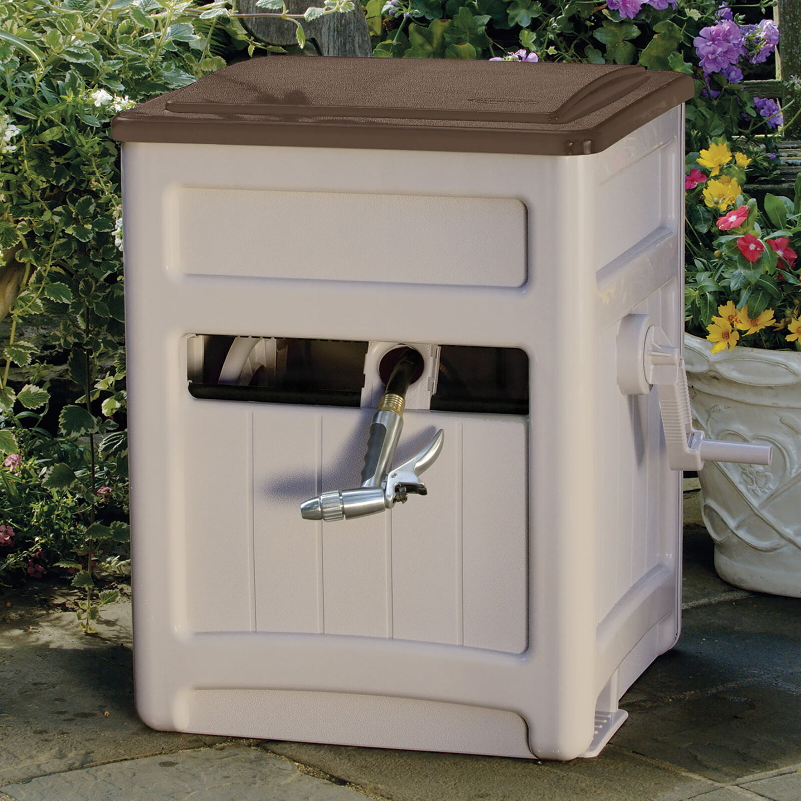 Water Garden 225ft Smart Trak Hideaway Hose Reel w/ Storage Bin Portable Suncast