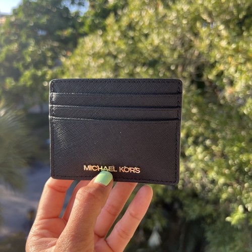 Michael Kors Lg Card Holder Wallet Leather Black | eBay