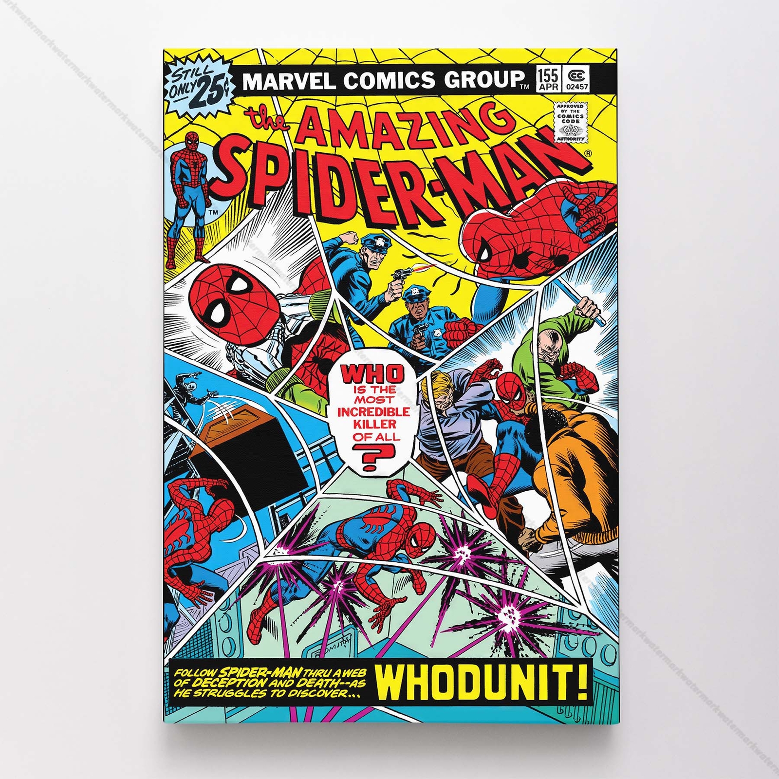 The Amazing Spider-Man #155 Poster Canvas Spiderman Marvel Comic Book Print