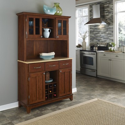 Home Styles 5100-0071-72 Buffet of Buffets Natural Wood with Hutch Cherry Fin...