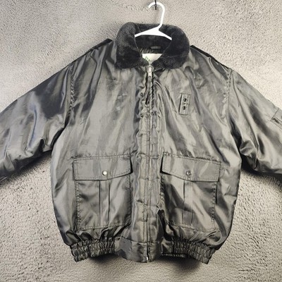 Advantex Jacket Mens Large Black Quilted Full Zip Insulated Bomber Pockets Warm