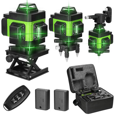 4D 16 Lines Laser Level 360°Auto Self Leveling 25m Rang Cross Measure Tool M5C8