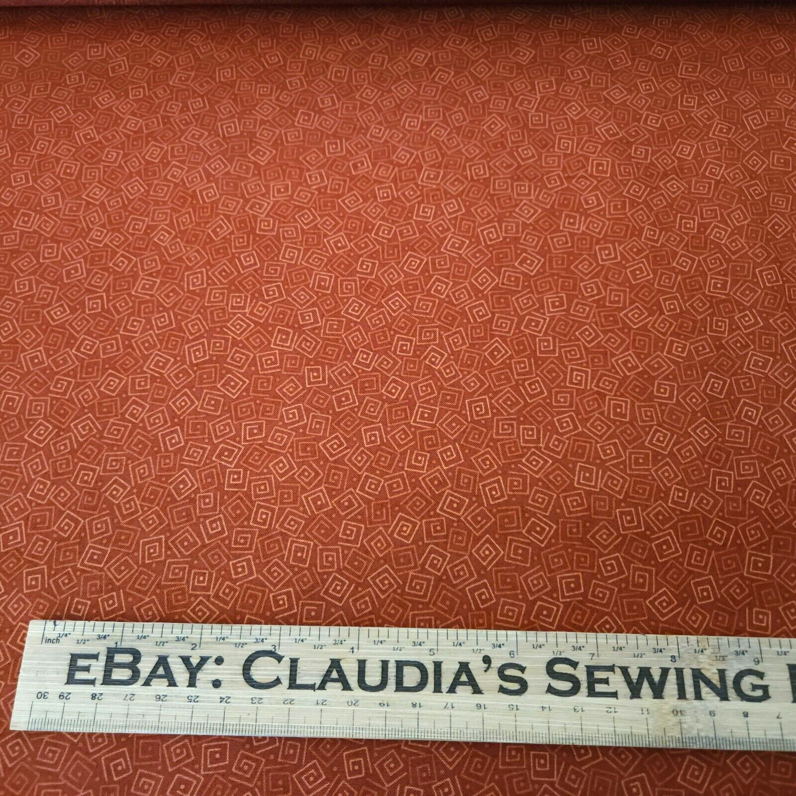 Harmony Cotton BTY Quilting Treasures Rust Box Boxy Blender