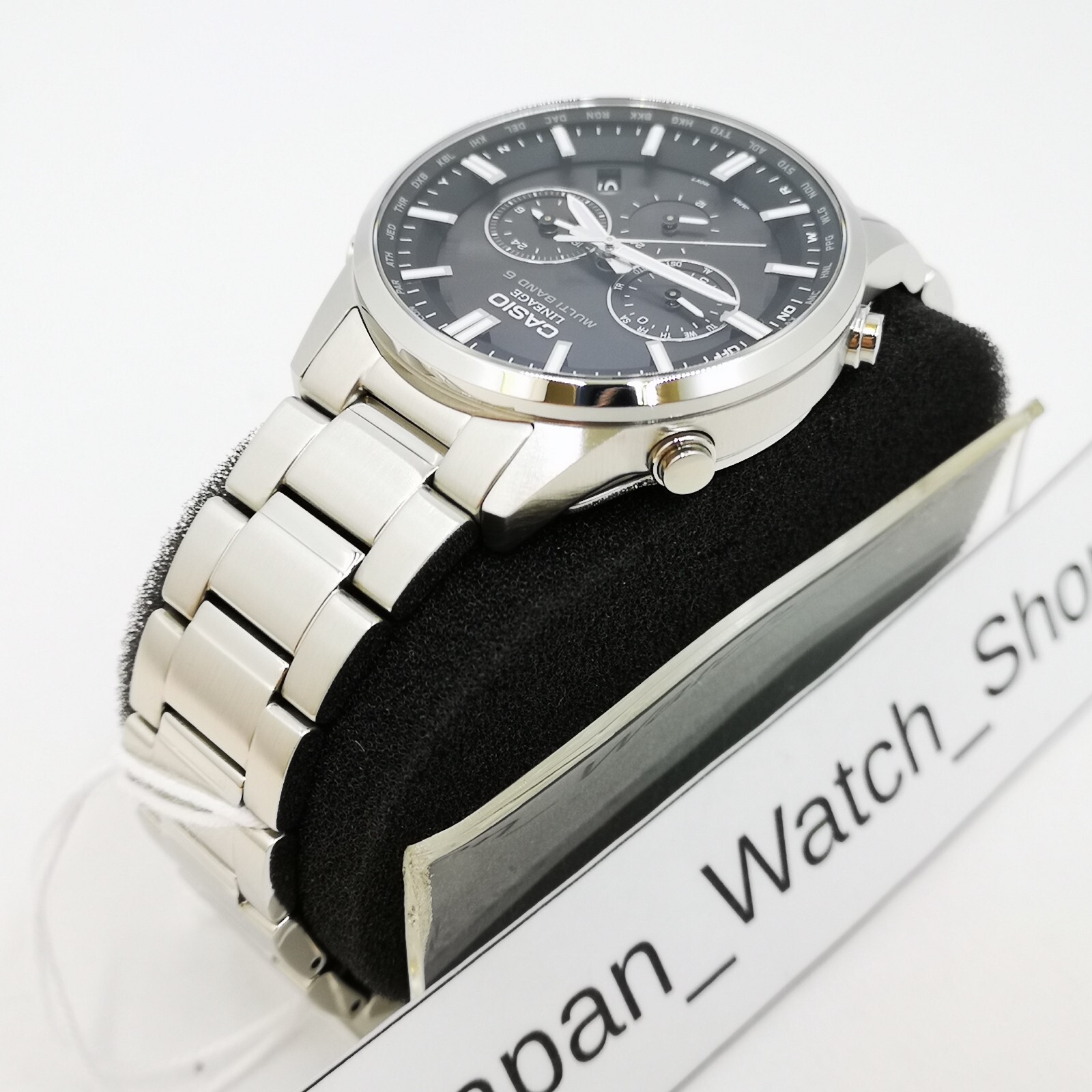 Pre-owned Casio Lineage Liw-m700d-1ajf Black Multiband 6 Solar Men's Watch In Box