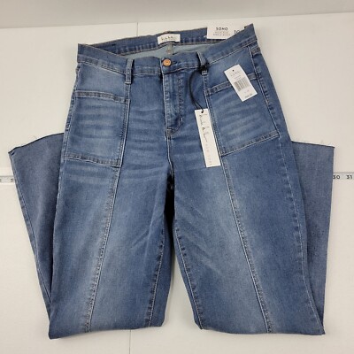 Nicole Miller soho high rise ankle boot cut jeans 10 blue womens 3354 NWT