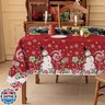 Softalker Christmas Rectangle Tablecloth - Winter Red Snowman Table Cloth with Snowflake and Candy Print, Stain Resistant Washable Xmas Table Cover for Holiday/Dining/Party Decoration, 60 x 102 Inch