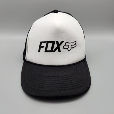 Fox Racing Hat Cap White Black Rope Snapback Mesh Back Trucker Otto Collection